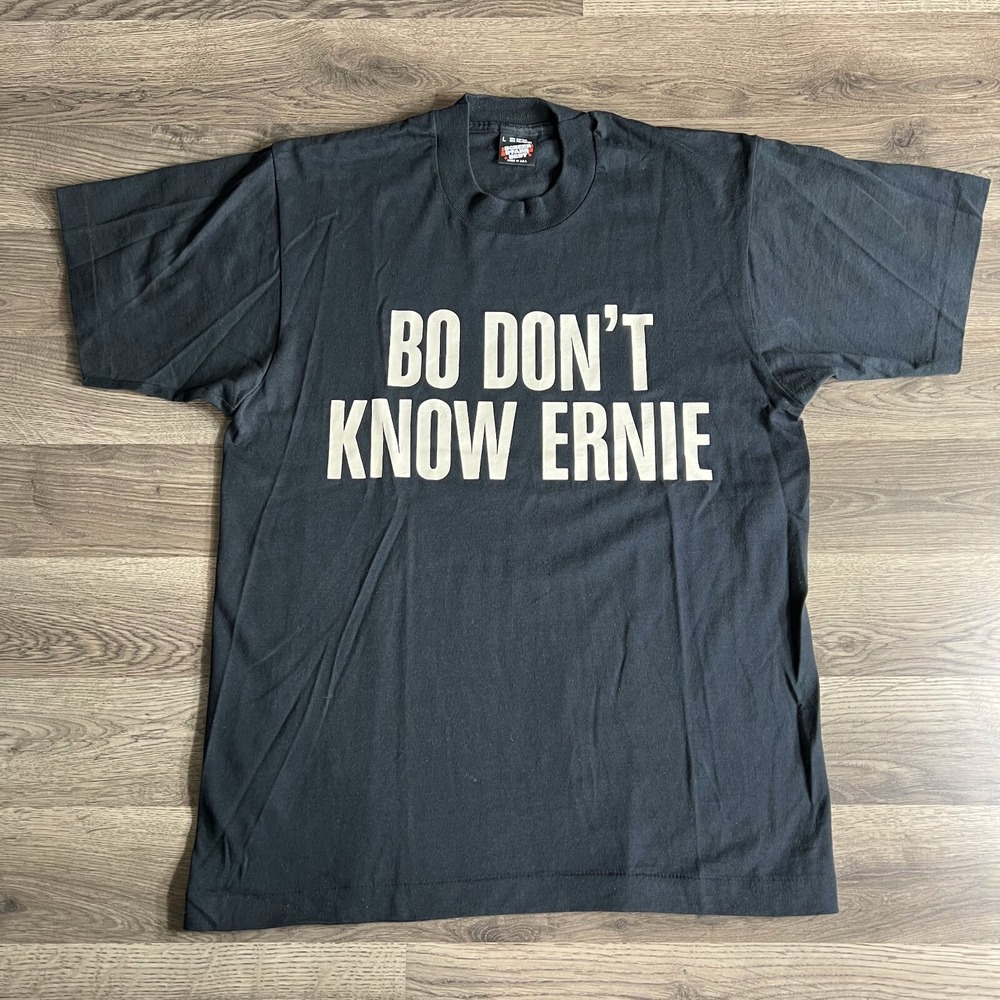 VTG Bo Don't Know Earnie T‎ Shirt Fits Medium Detroit Tigers Ernie Harwell Fired